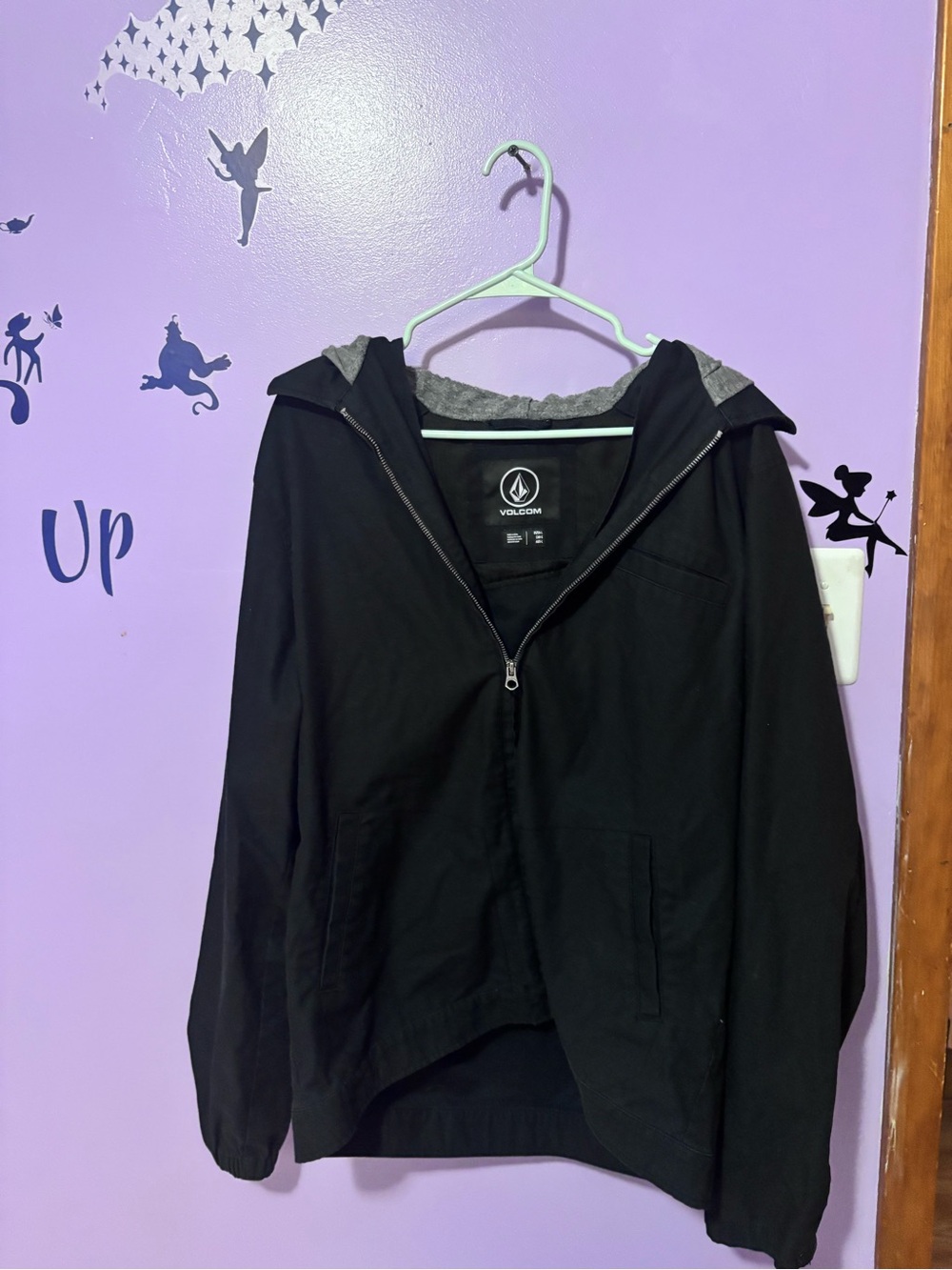 Volcom Black Zip up Jacket with Gray Hood
